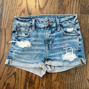 American Eagle Ripped Jean Shorts - Size 0